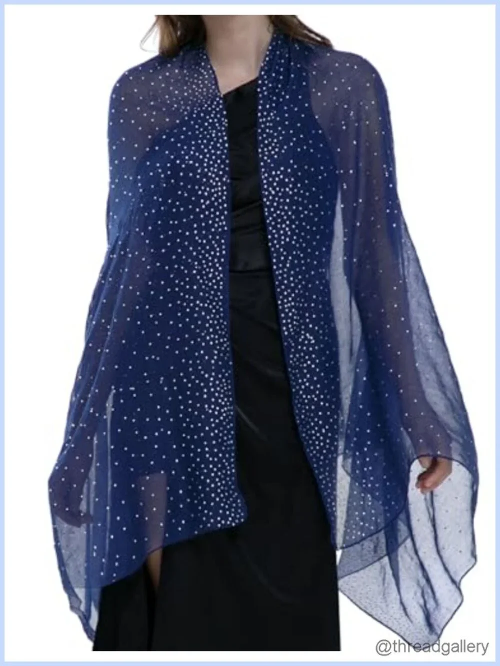 Women's Starry Night Evening Shawl Wrap, Shiny Scarf for Formal Wear,